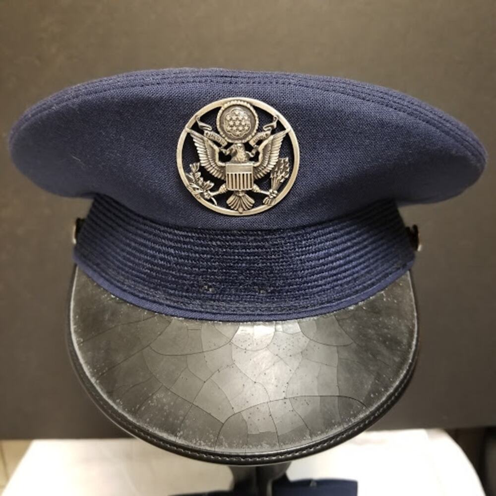 USAF Military Armed Forces Hat Epaulets Service Man's  Blue Bancroft Cap Co.